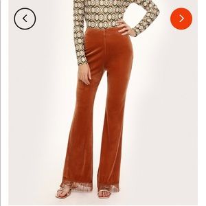 Cider Boho Velvet Fringe Pants